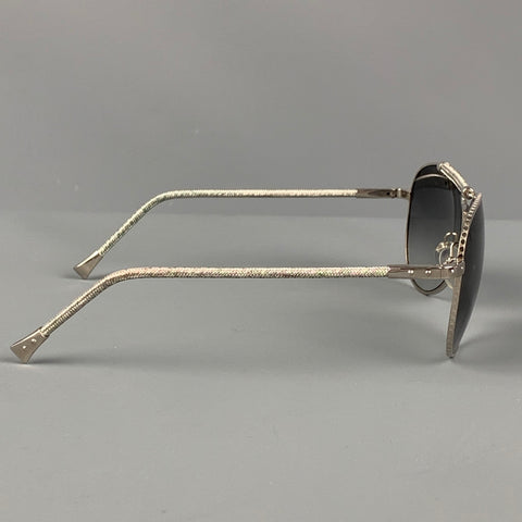 LOUIS VUITTON Silver Grey Metal Aviator Sunglasses