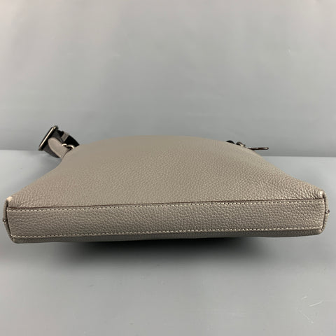 COACH Grey Black Pebble Grain Leather Cross Body Bag