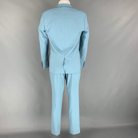 SANDRO Size 38 Light Blue Wool Notch Lapel Suit