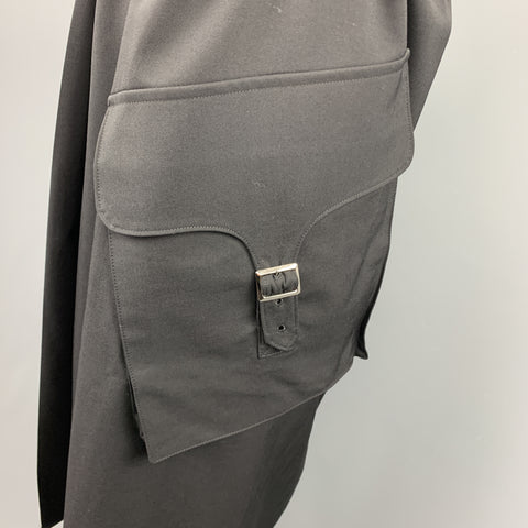 Y's by YOHJI YAMAMOTO Size L Black Wool Skirt Overlay Gathered Waist Shorts