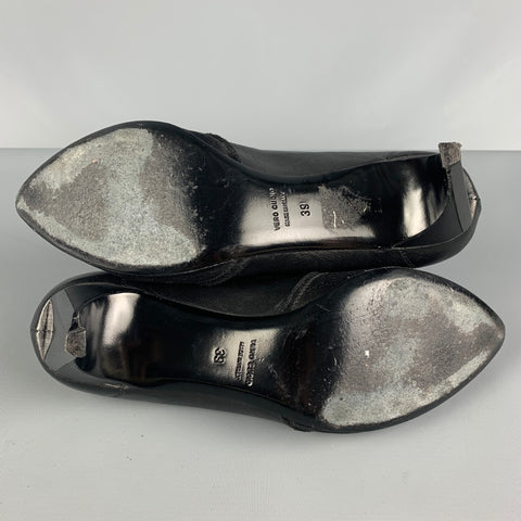 LANVIN Size 9 Black Satin Solid Pumps