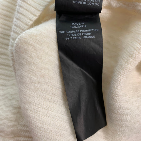 THE KOOPLES Taille M Pull à col rond en laine texturée blanc cassé en polyester