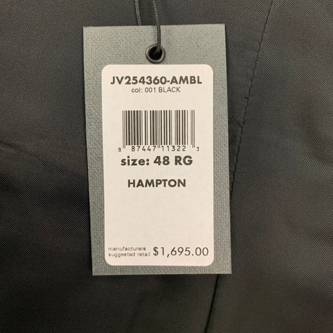 JOHN VARVATOS Hampton Size 38 Black Wool / Mohair Single Breasted Notch Lapel Suit