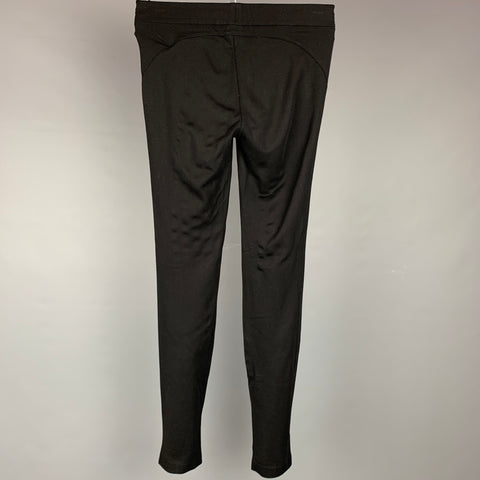 HELMUT LANG Taille 2 Leggings en jersey noir mélangé rayonne