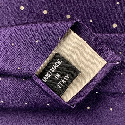 GIORGIO ARMANI Purple White Dots Silk Satin Tie