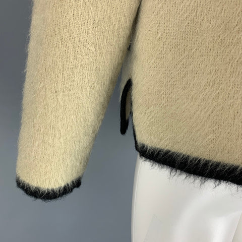 JEAN PAUL GAULTIER Size M Yellow Black Mohair Blend Button Down Cardigan