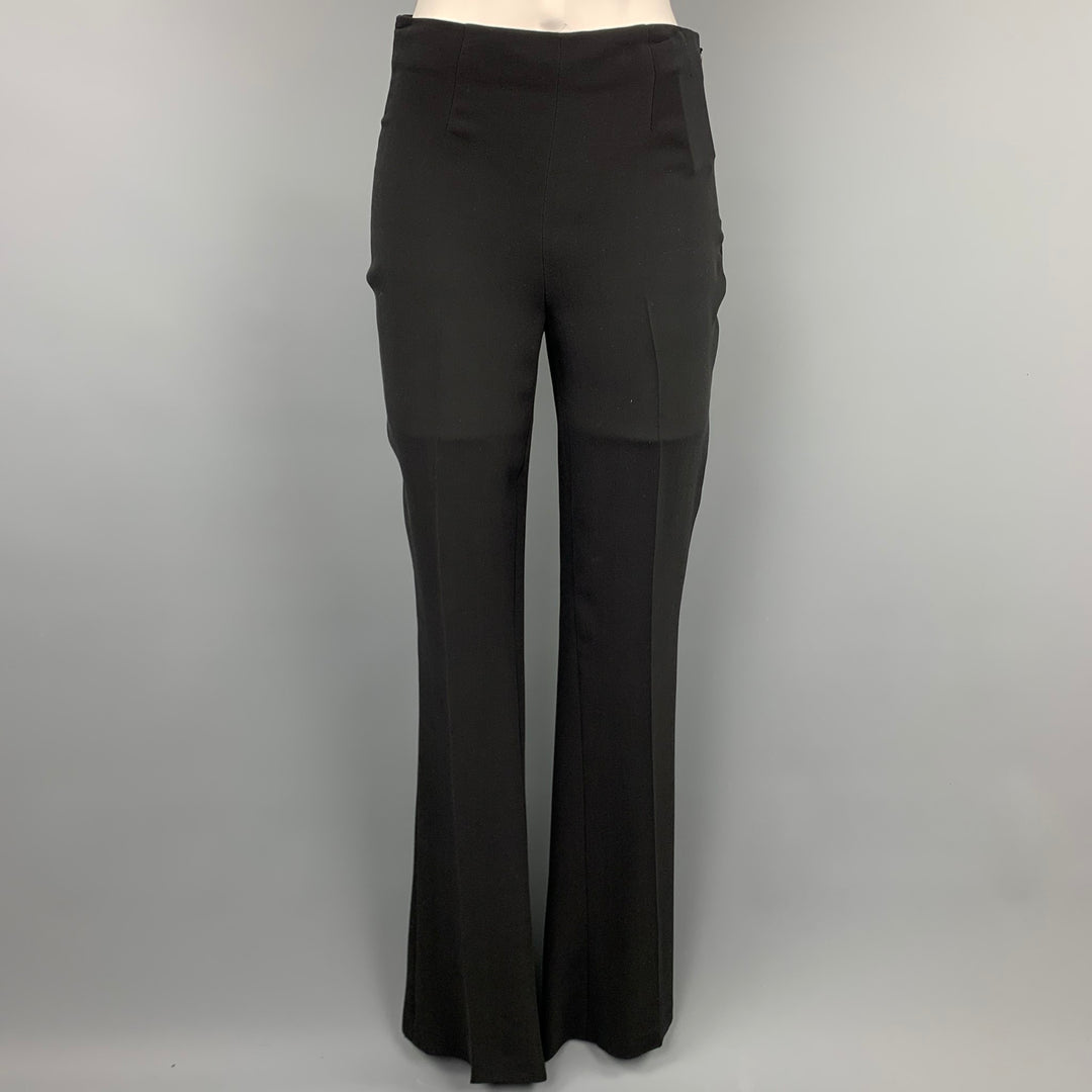 Collection RALPH LAUREN Pantalon habillé en soie noire taille 2