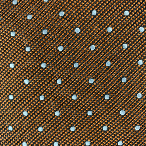 ERMENEGILDO ZEGNA Brown White Polka Dot Silk Tie