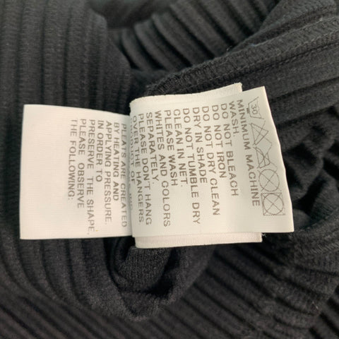 ISSEY MIYAKE Size S Black Pleated Polyester Zip Up Jacket