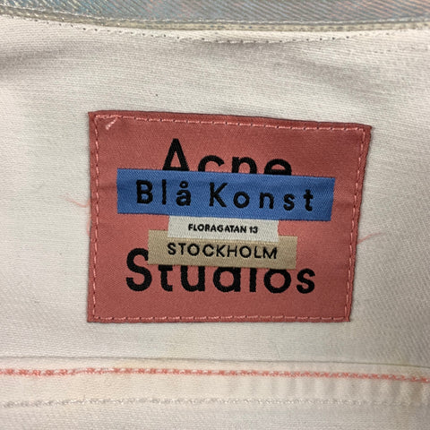 ACNE STUDIOS Size 36 Silver Holographic Cotton Trucker Jacket