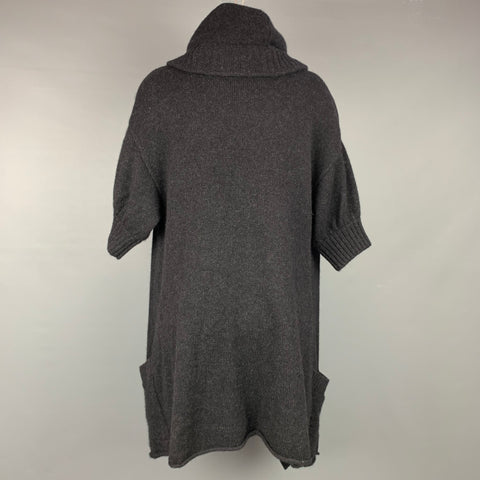 VINCE Cárdigan con capucha de mezcla de alpaca de punto color carbón talla S