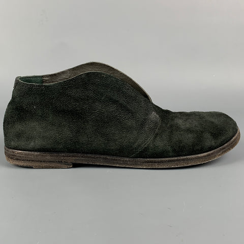 MARSELL Size 7 Black Suede Distressed Flats