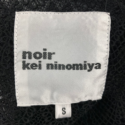 NOIR KEI NINOMIYA Size S Black Tulle See Through Textured Leather Jacket