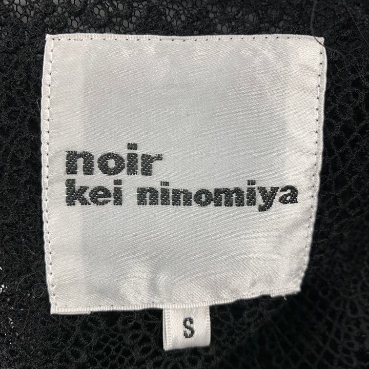 NOIR KEI NINOMIYA Size S Black Tulle See Through Textured Leather Jacket