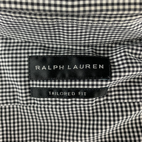RALPH LAUREN Size S Black & White Checkered Cotton Button Up Long Sleeve Shirt