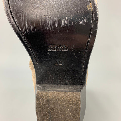 VETEMENTS Botas Demna Gvasalia con cremallera lateral de ante color topo talla 7
