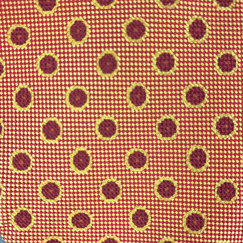 ERMENEGILDO ZEGNA Red & Yellow Dots Silk Tie