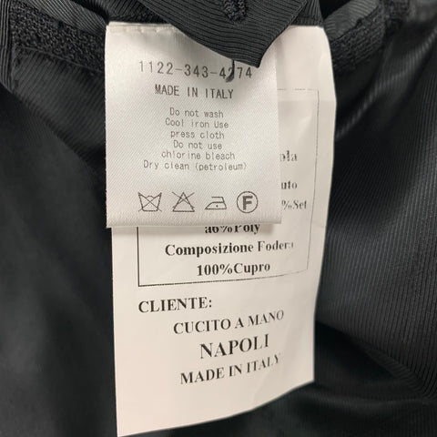 E. FORMICOLA Size 36 Black Textured Linen Blend Single Button Sport Coat