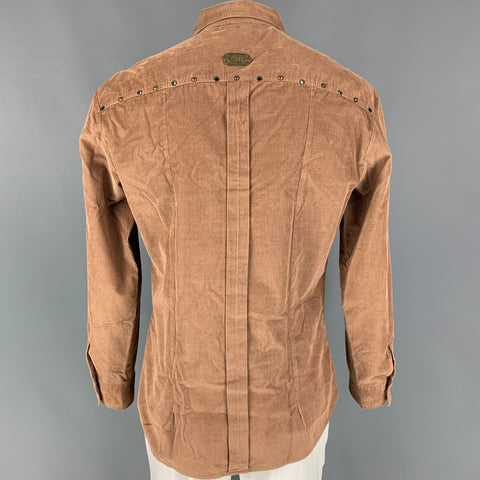 D&G by DOLCE & GABBANA Size 3XL Brown Cotton Button Up Long Sleeve Shirt