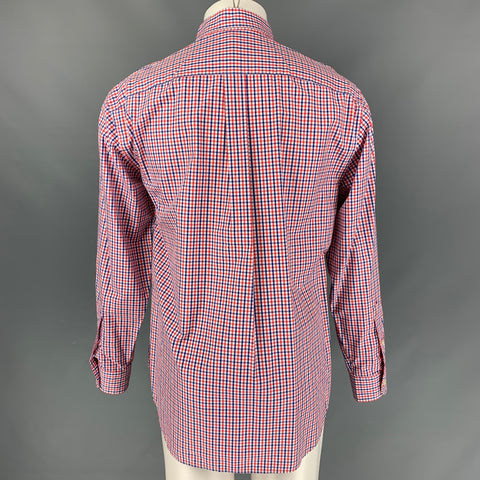 VINEYARD VINES Taille M Chemise à manches longues en coton à carreaux rouge, blanc et bleu