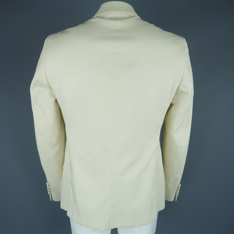 CALVIN KLEIN COLLECTION 42 Bone Cotton Double Breasted Sport Coat Jacket