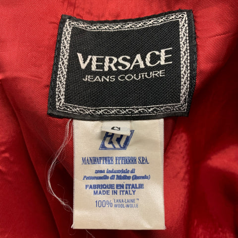 VERSACE JEANS COUTURE Size S Red Solid Wool Hooded Coat