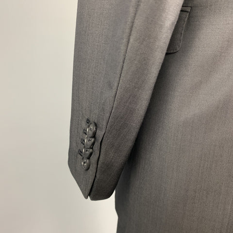 Z ZEGNA Size 44 Regular Charcoal Wool / Mohair Notch Lapel Suit