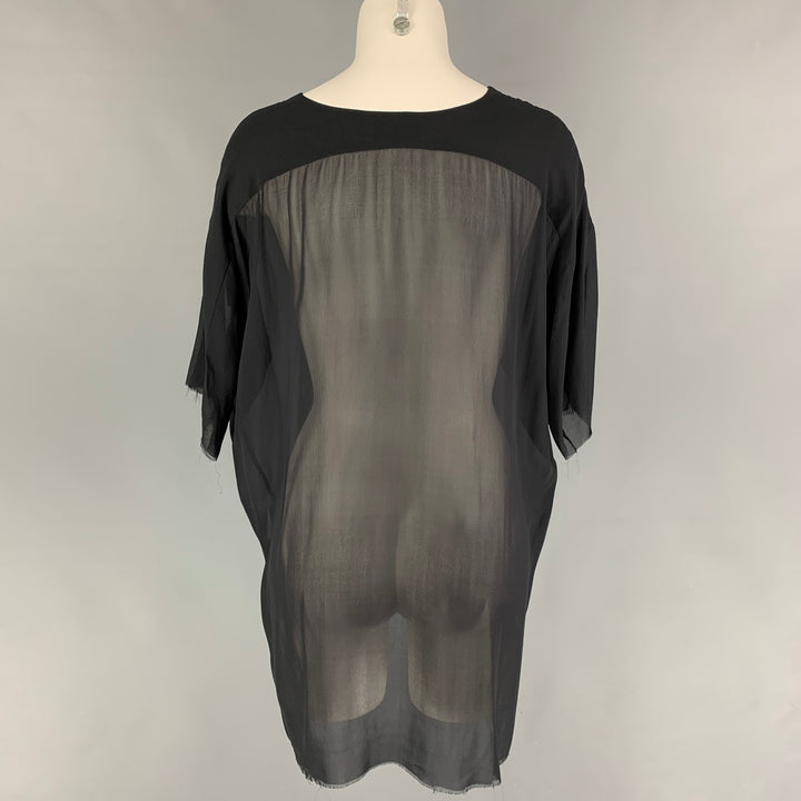 FAITH CONNEXION Size XS Black Silk See Through Dress Top
