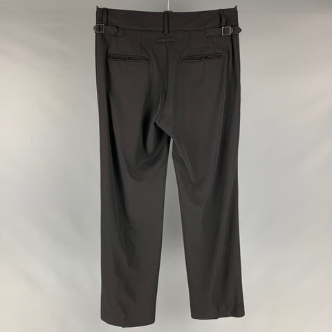 JEAN PAUL GAULTIER Size 32 Black Solid Wool Side Tabs Dress Pants