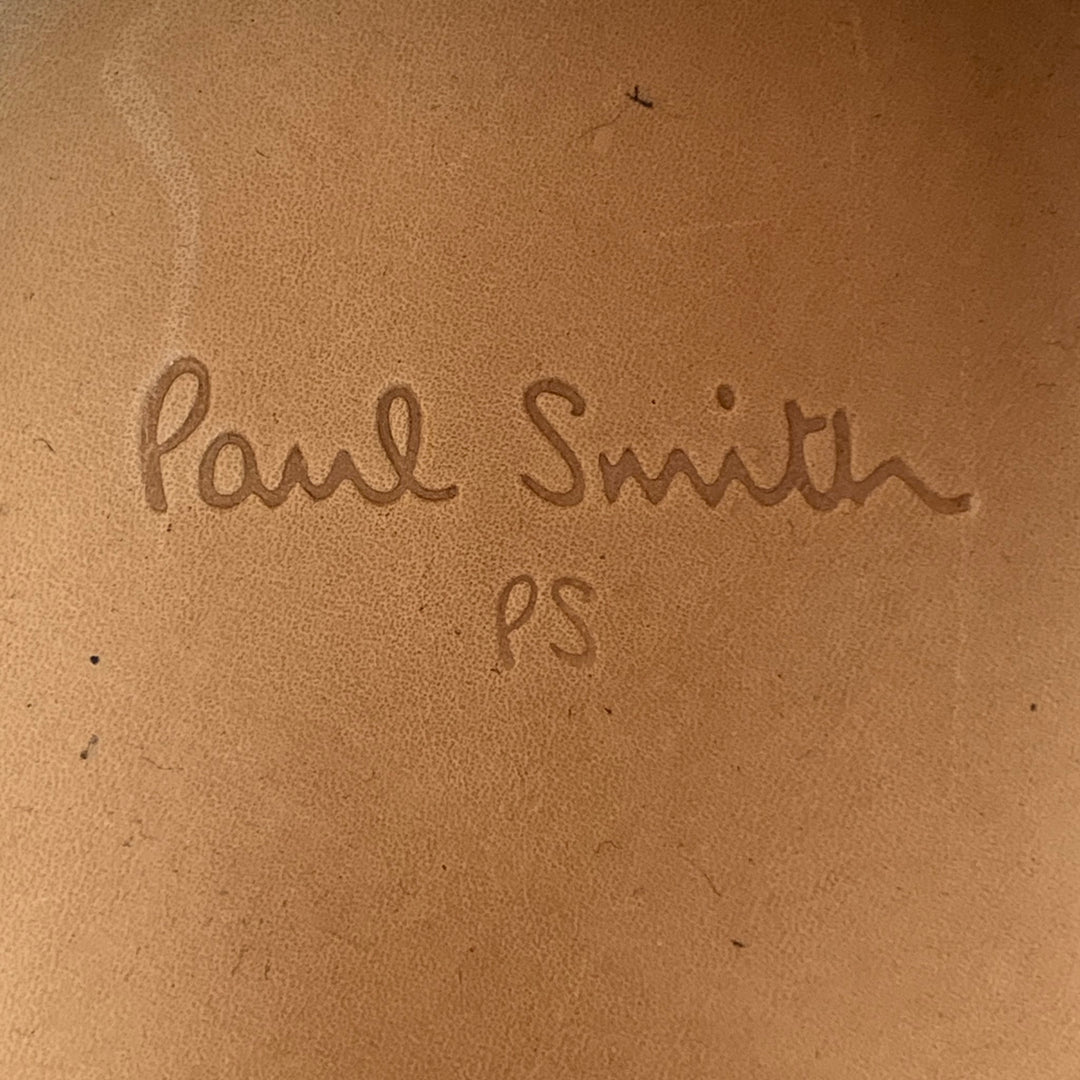 PAUL SMITH Size 12 Black Leather Cap Toe Lace Up Dress Shoes