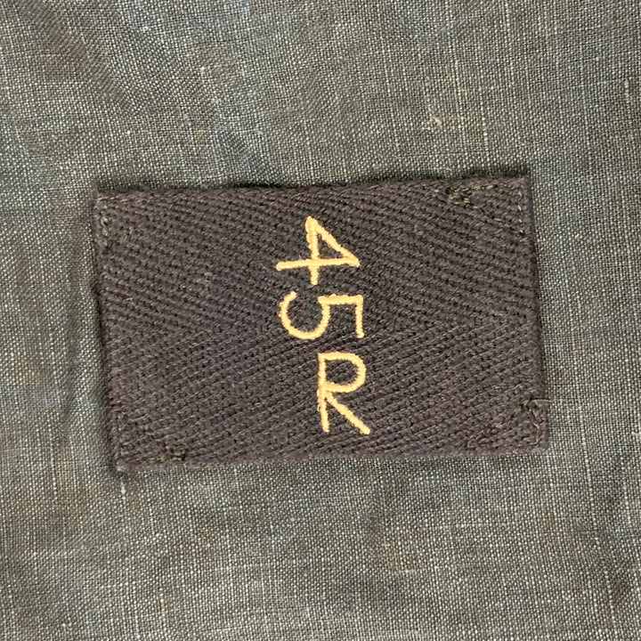 45rpm Size XL Navy Linen Notch Lapel Sport Coat