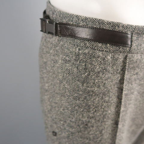 NEIL BARRETT Size 32 X 31 Grey Tweed Wool Side Tabs Dress Pants