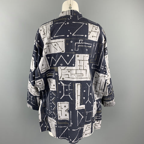 PLANTATION by ISSEY MIYAKE Size S Grey Cotton / Linen Shirt Jacket