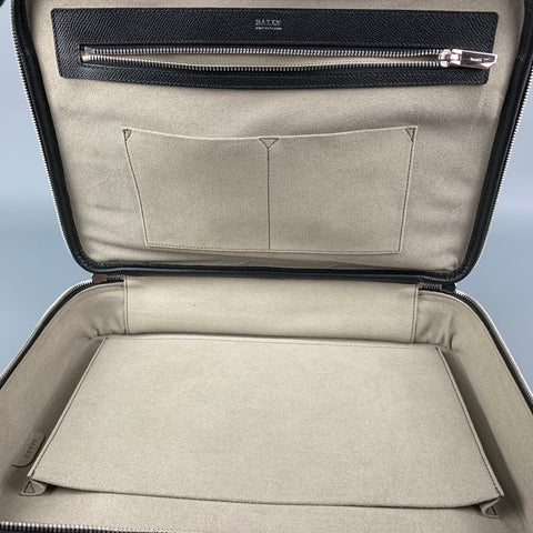 BALLY Black Textured Leather Briefcase Bag
