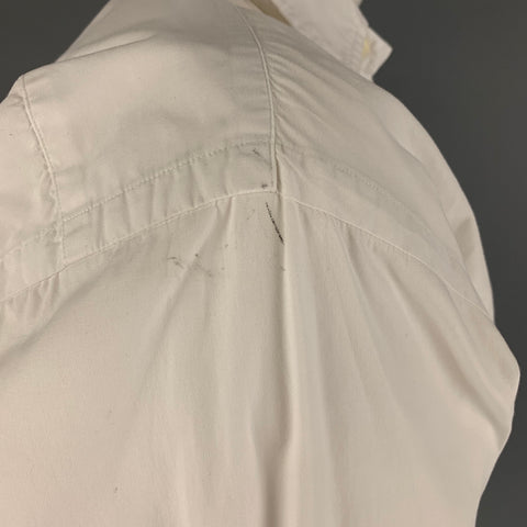 RALPH LAUREN Size 2 White Cotton Vintage Blouse