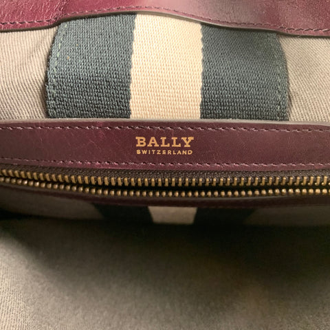 BALLY Burgundy Leather Cross Body Bag