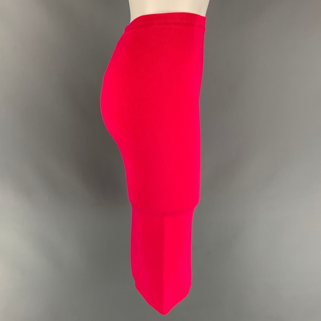 GIORGIO ARMANI Size 0 Fuchsia Viscose / Polyester Mid-Calf Pencil Skirt