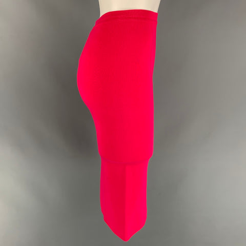 GIORGIO ARMANI Size 0 Fuchsia Viscose / Polyester Mid-Calf Pencil Skirt