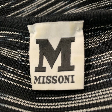 M MISSONI Vestido de punto negro talla 4 blanco