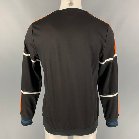 PS by PAUL SMITH Size S Black Orange Color Block Cotton Blend Jersey Pullover