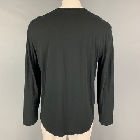 HELMUT LANG Size XXL Black Cotton Modal Crew-Neck T-shirt