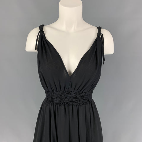 JOHN RICHMOND Size 6 Black Knotted Straps A-Line Dress