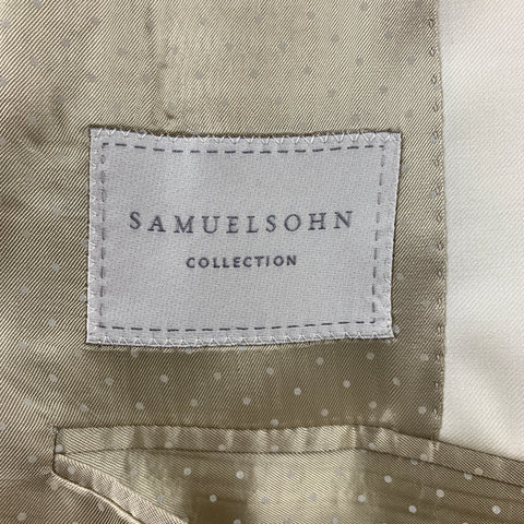 SAMUELSOHN para WILKES BASHFORD Talla 38 Traje de solapa de pico de lana maciza color crema regular