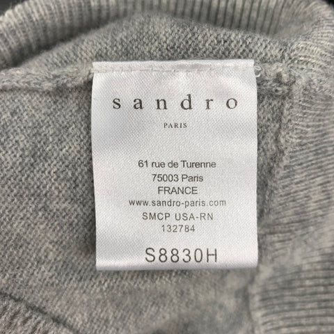 SANDRO Size S Grey Heather Wool / Cashmere Pullover