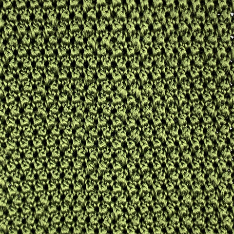 PAUL STUART Olive Green Silk Textured Knit Tie