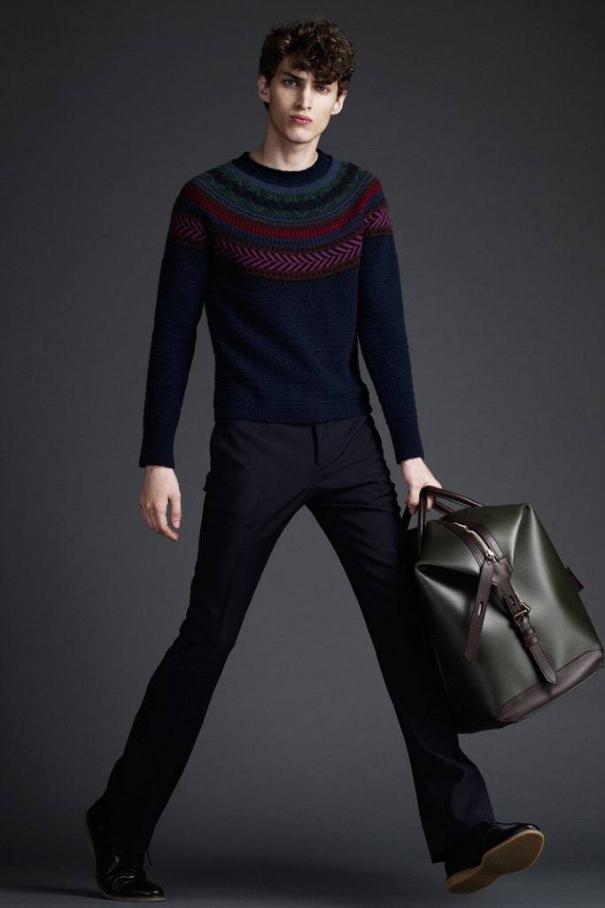 BURBERRY PRORSUM by Christopher Bailey Pre-Fall 2011 Size XS Grey Fairisle Lambswool / Cashmere Pullover Sweater