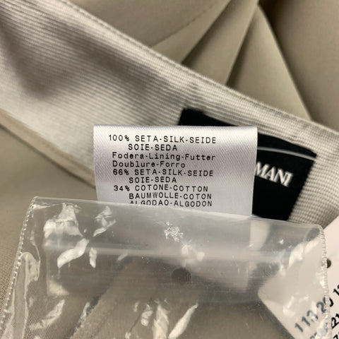 GIORGIO ARMANI Taille 0 Pantalon habillé à jambe large en soie grise