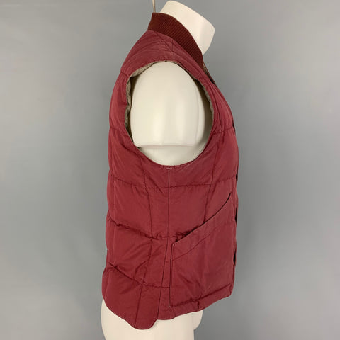 BRUNELLO CUCINELLI Size S Red Taupe Quilted Reversible Vest