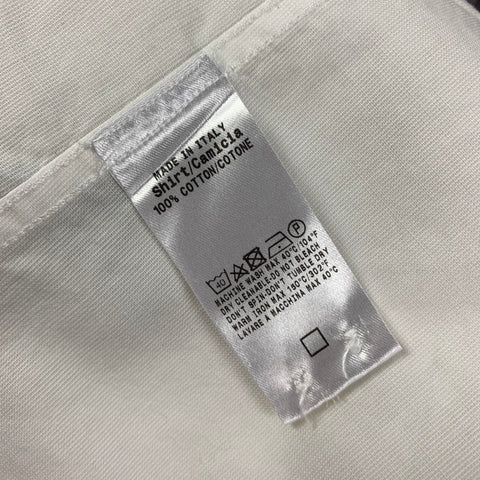 GUCCI Size L White Cotton Tuxedo Long Sleeve Shirt