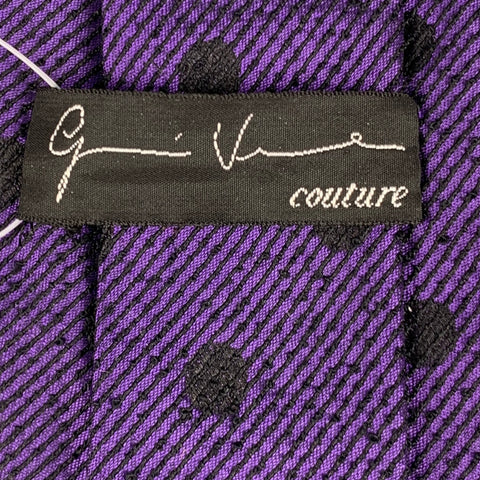 VINTAGE Purple Black Dots Tie